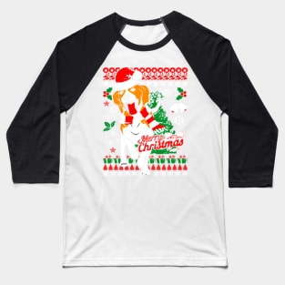 Beagle dog Ugly Christmas Baseball T-Shirt